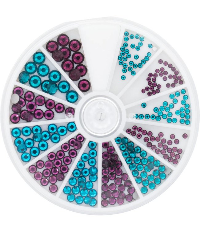 Strass Wheel Zircon & Amethyst 6 maten 270 st.