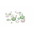 Strass Wheel Frosted White & Green 6 maten 270 st.