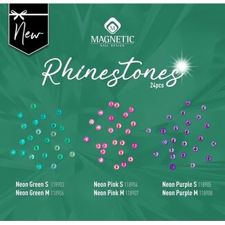 Magnetic Rhinestones Neon Purple 24 st. M