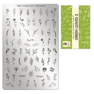 Moyra Stempelplaat 97 Green Leaves 2 (met gratis try on sheet)