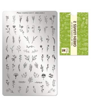 Moyra Stempelplaat 97 Green Leaves 2 (met gratis try on sheet)