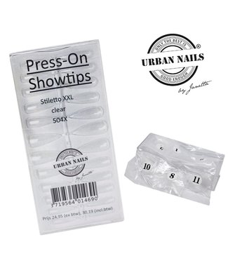 Urban Nails Press On / Showtips Stiletto Clear XXL 504 st.