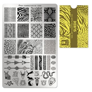 Moyra Stempelplaat 104 Suede met gratis Try on Sheet