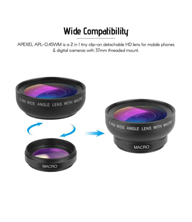 Clip-on Lens Apexel APL - 0.45 WM