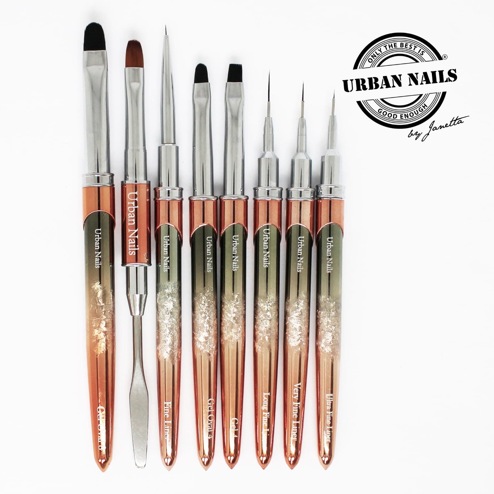 Rosegold Penselen set compleet 8 st. Magic Nails