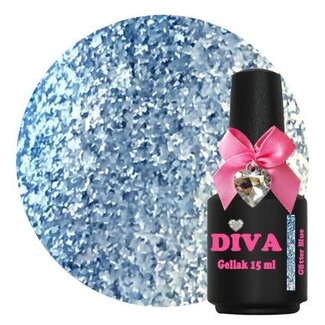 Diva 48 Gellak Glitter Blue 15 ml.