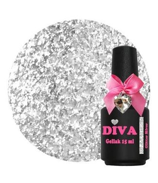 Diva 52 Gellak Glitter Silver 15 ml.
