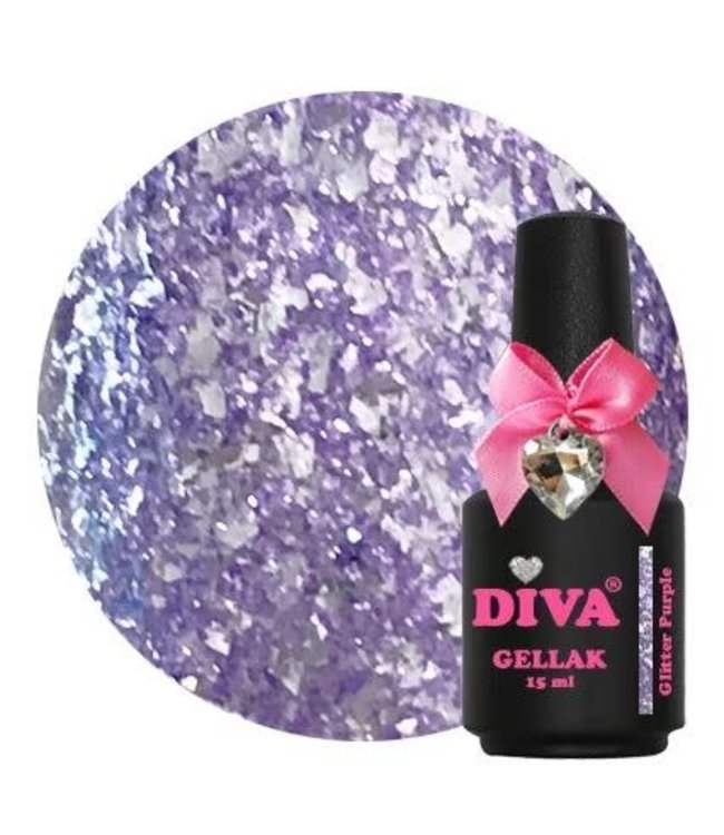 56 Gellak Glitter Purple 15 ml.