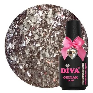 Diva 57 Gellak Glitter Silver Copper 15 ml.
