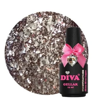 Diva 57 Gellak Glitter Silver Copper 15 ml.