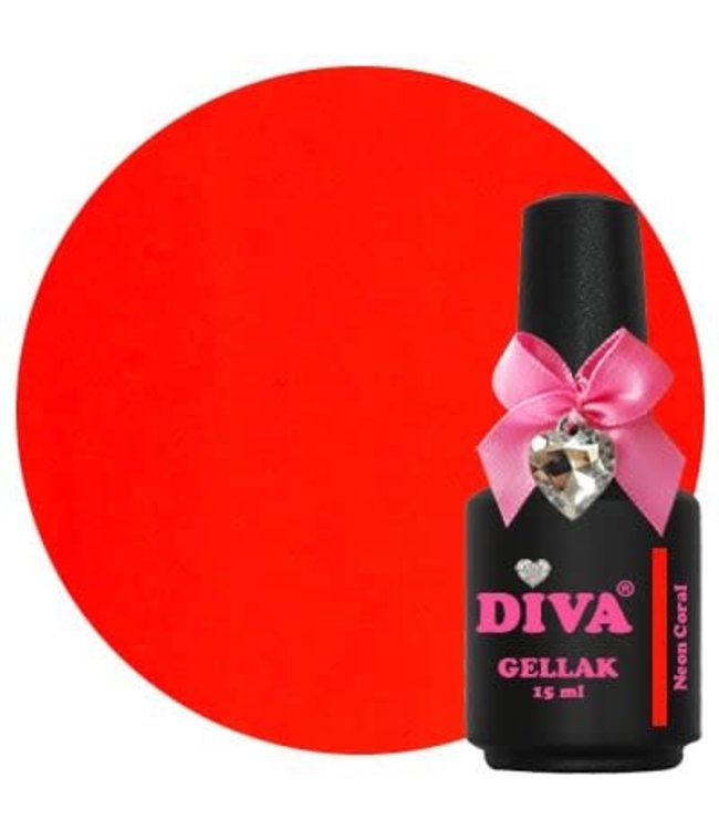 Diva 100 Gellak Neon Coral 15 ml.