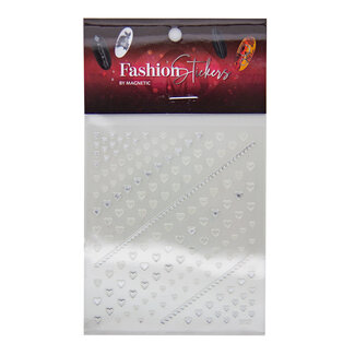 Magnetic Fashion Sticker Hearts Silver