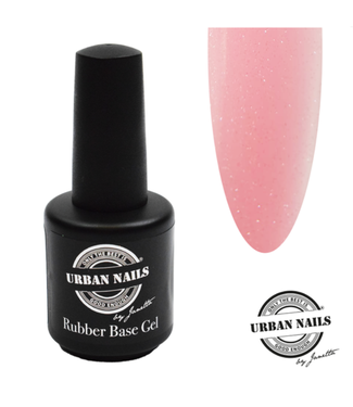 Urban Nails Rubber Base Gel Baby Pink Silver 15 ml.