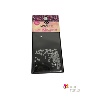 Magnetic Rhinestones Clear Facet Medium 100 st.