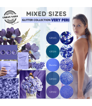 Urban Nails Mixed Sizes Glitter Collection Very Peri