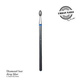 Urban Nails Diamond bur ''drop'' blue, L-5mm. Ø2,3mm.