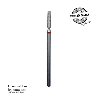 Urban Nails Diamond bur ''frustum'' red, L-10mm. Ø2,5mm.