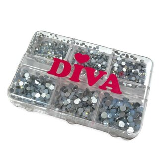 Diva Doosje met Strass Steentjes Opal White