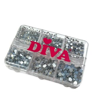 Diva Doosje met Strass Steentjes Opal White