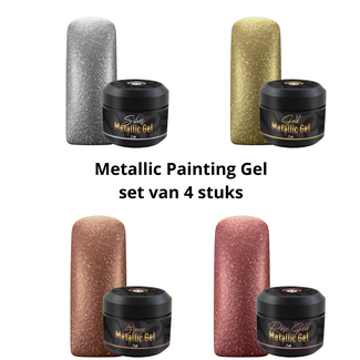 Magnetic Set Metallic Painting Gel 4 Stuks