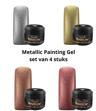 Magnetic Set Metallic Painting Gel 4 Stuks