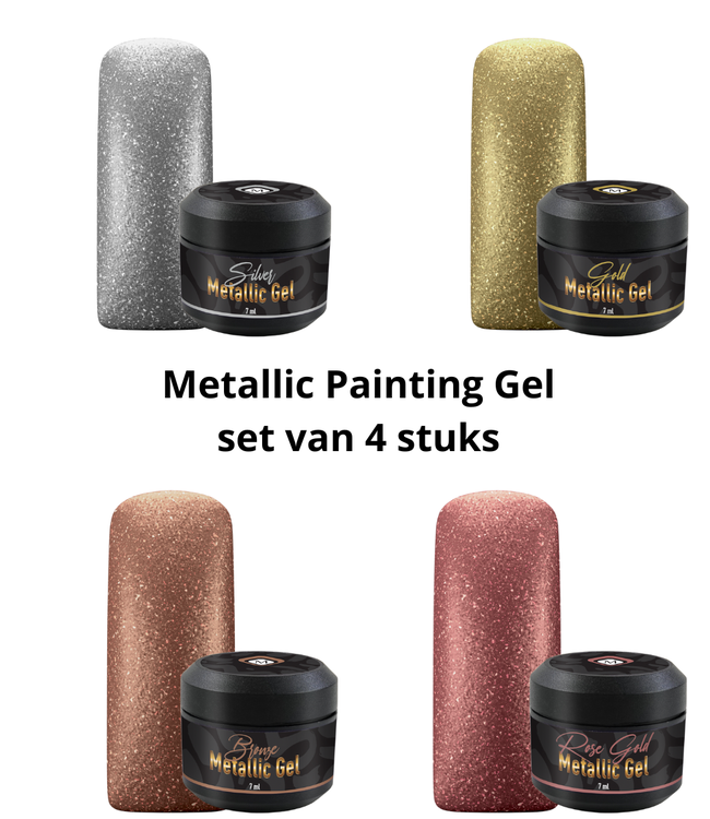 Set Metallic Painting Gel 4 Stuks