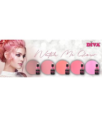 Diva Set Gellak Watch me Glow 5 st. 15 ml. + Gratis Pigment