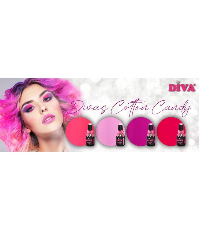 Set Gellak Diva's Cotton Candy 4 st. 10 ml.