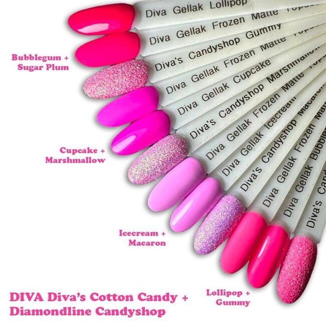 Set Gellak Diva's Cotton Candy 4 st. 10 ml.