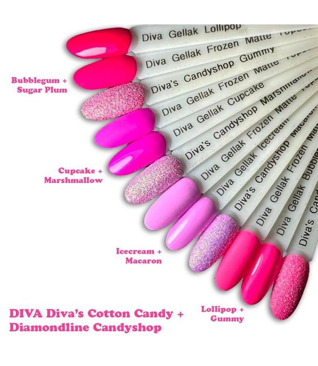 Set Gellak Diva's Cotton Candy 4 st. 10 ml.