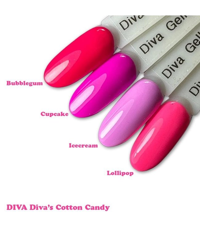 Set Gellak Diva's Cotton Candy 4 st. 10 ml.