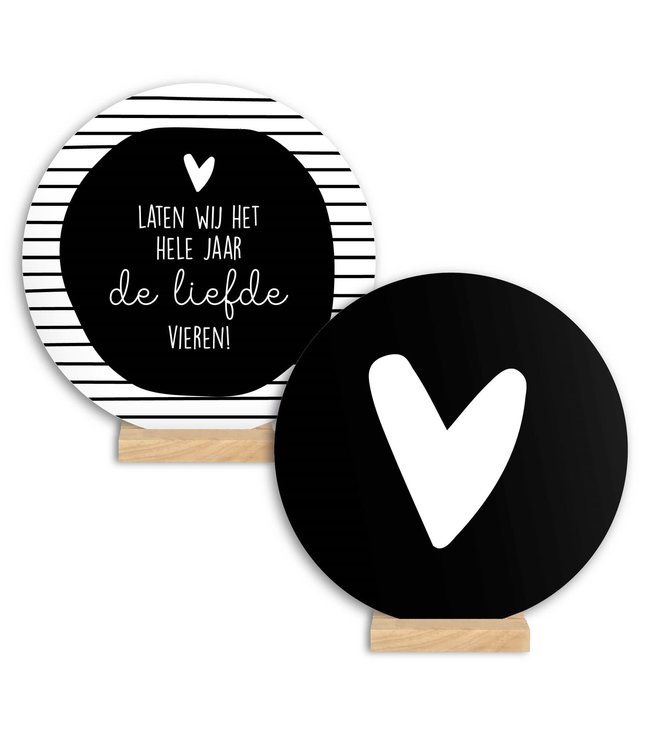 Wenscirkel Liefde Vieren 14 cm incl. voet