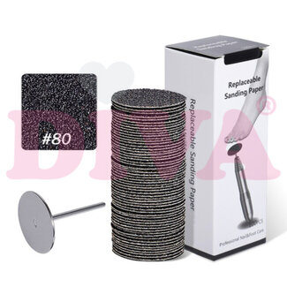 Diva Set Podo Discs Bit 80 grit 100 st.