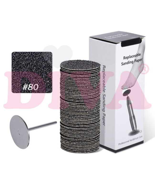 Set Podo Discs Bit 80 grit 100 st.