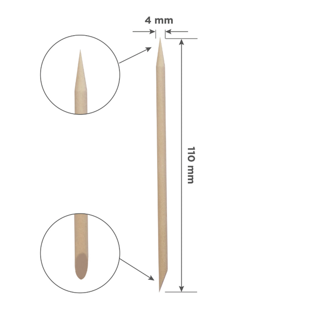 Wooden Orange Sticks for Manicure 110 mm. 100 st.