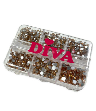 Diva Doosje met Strass Steentjes Copper