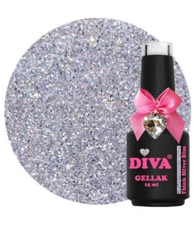 Diva 345 Gellak Think Silver Blue 15 ml. Reflecterend