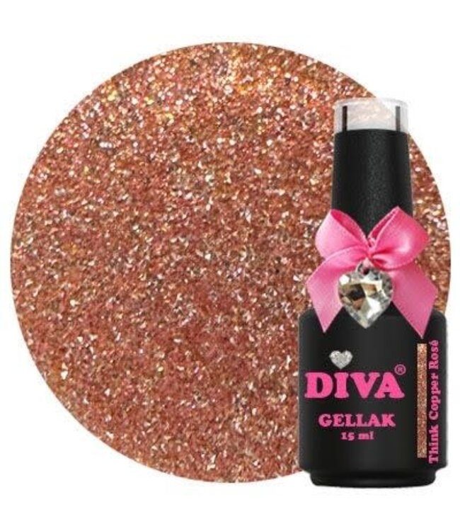 Diva 343 Gellak Think Copper Rosé 15 ml. Reflecterend