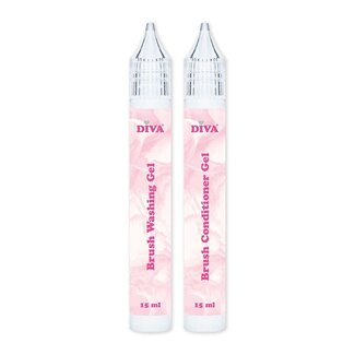 Diva Set Brush Washing & Conditioner Gel 2 x 15 ml.