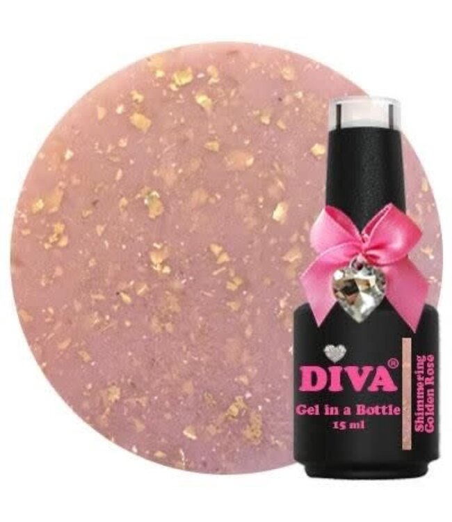 Diva Gel in a Bottle Shimmering Golden Rosé 15 ml.