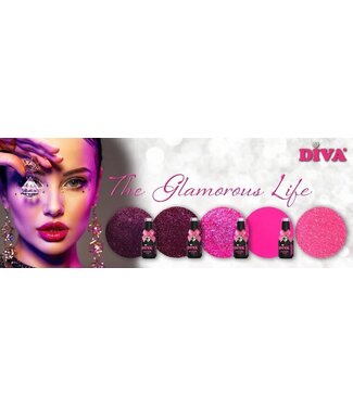 Diva Set Gellak The Glamorous Life 4 st. 10 ml. + Gratis Glitter
