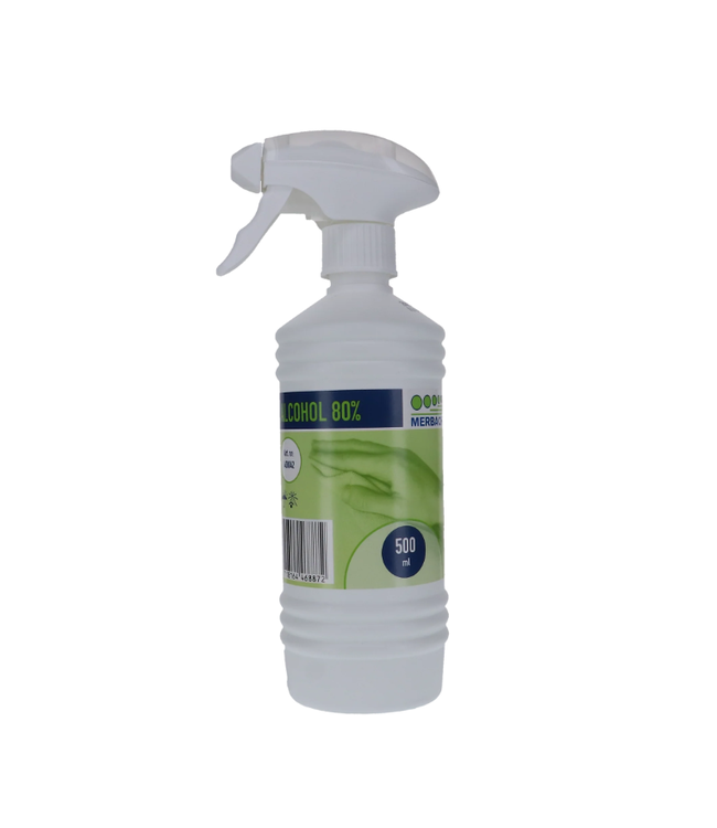 Merbach Sprayflacon Alcohol 80% 500 ml.