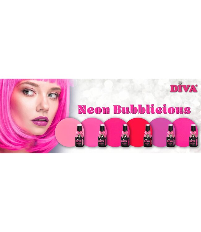 Diva Set Gellak Neon Bubblicious 6 st. 10 ml.