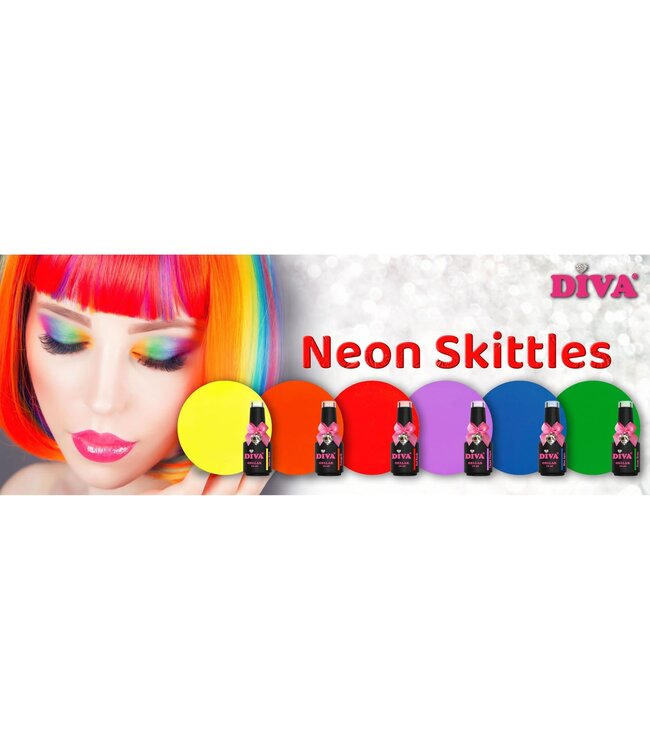 Diva Set Gellak Neon Skittles 6 st. 10 ml.