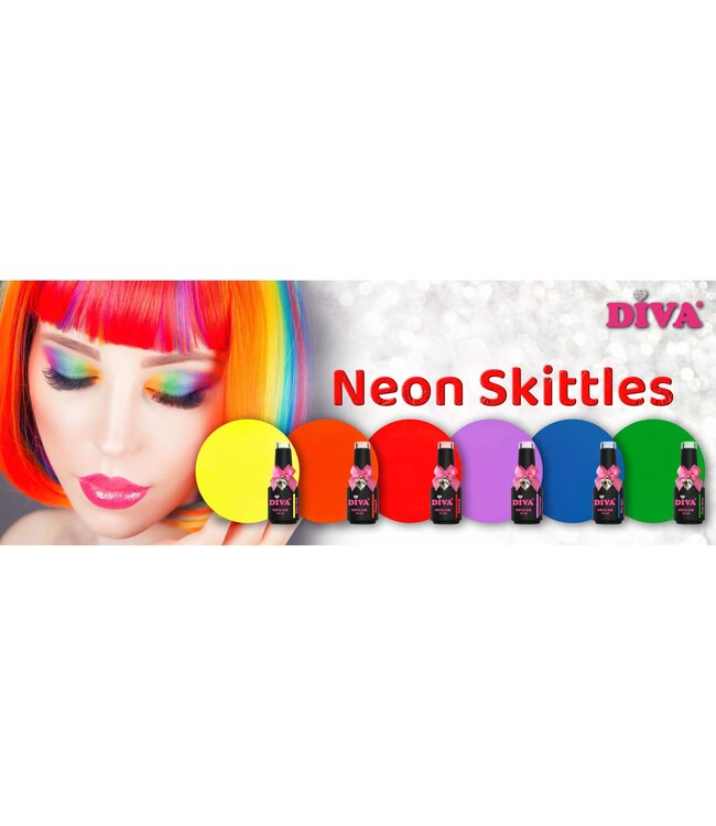 Set Gellak Neon Skittles 6 st. 10 ml.