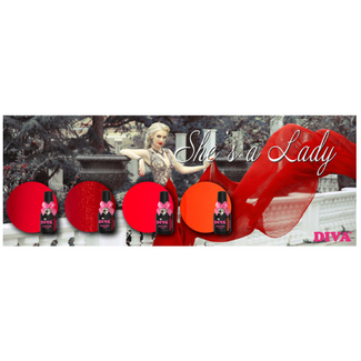 Diva Set Gellak She's a Lady 4 st. 10 ml.