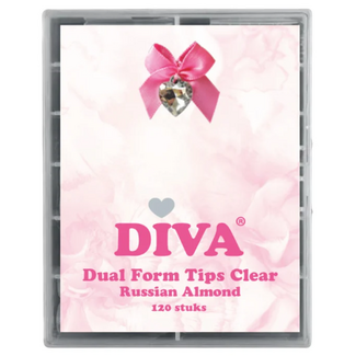 Diva Dual Form Tips Clear Russian Almond 120 st.