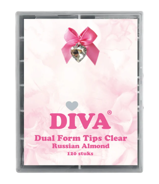 Diva Dual Form Tips Clear Russian Almond 120 st.