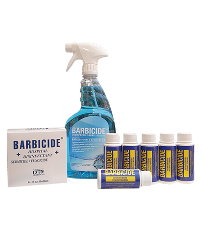 Barbicide Desinfectievloeistof Bullets 6 x 60 ml. + gratis Sprayflacon