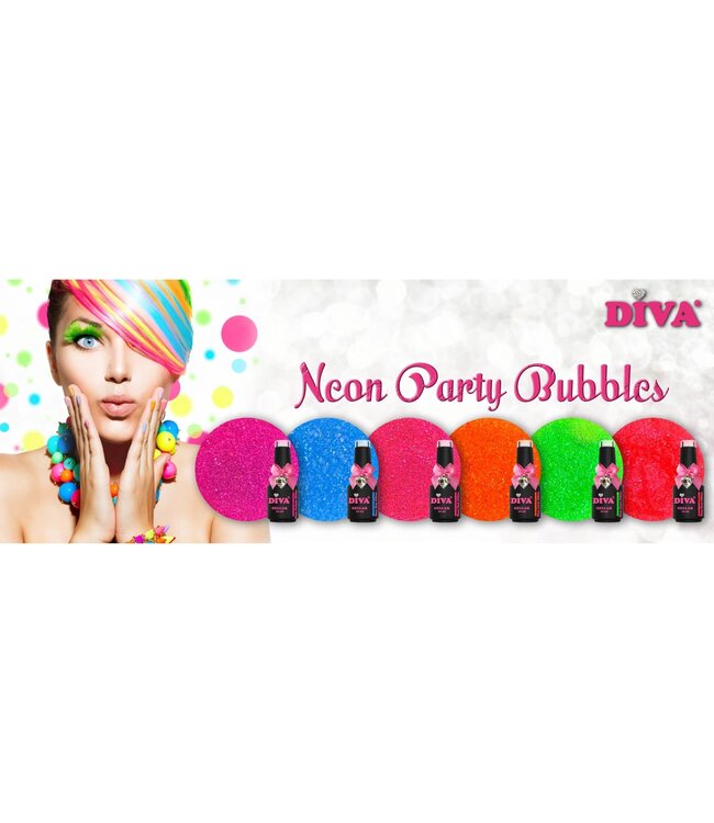 Set Gellak Neon Party Bubbles 6 st. 10 ml.